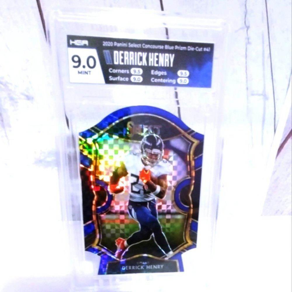 2020 Panini Select Derrick Henry Concourse Blue Prizm Checkerboard HGA 9